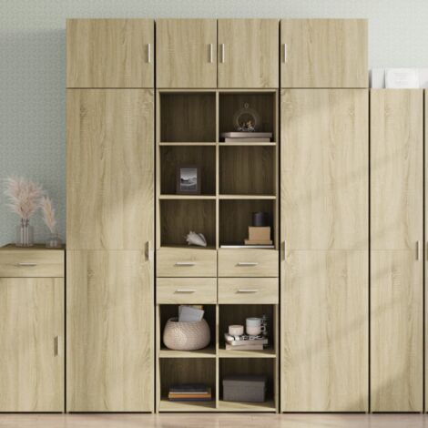 Aparador alto madera de ingeniería roble Sonoma 70x425x185 cm