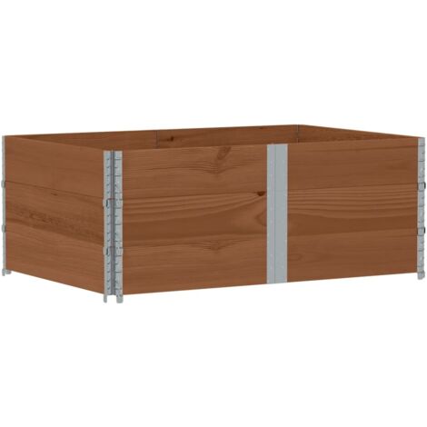 Collares de palets 3 uds madera maciza pino marrón 150x100 cm vidaXL