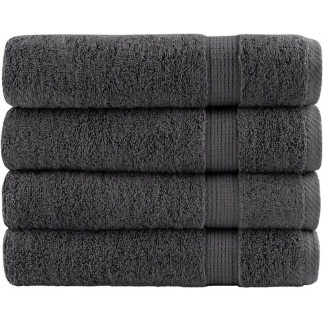 Toallas de baño SOLUND 4 unidades antracita 100x150 cm 600 gsm vidaXL