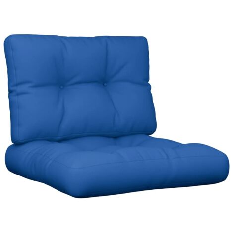 Cojines para palets 2 unidades tela azul royal vidaXL