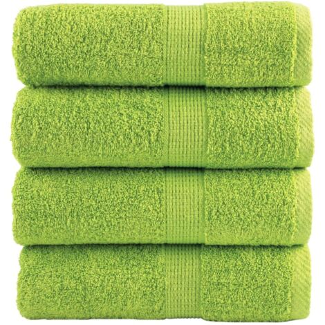 Toallas de invitados SOLUND 4 uds verde manzana 30x50 cm 600gsm vidaXL
