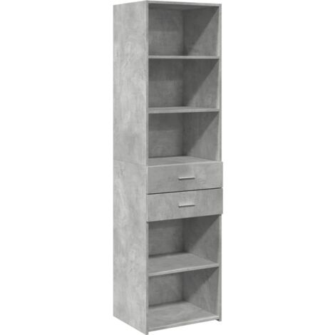 Aparador de madera de ingeniería gris hormigón 50x42,5x185 cm vidaXL
