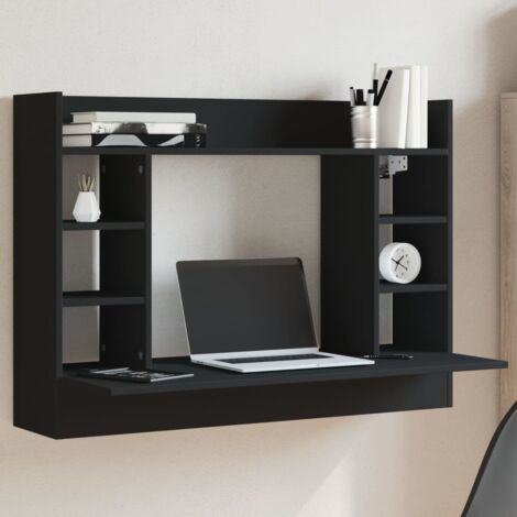 Escritorio de pared madera de ingeniería negro 105x48x75 cm vidaXL
