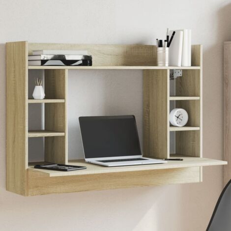 Escritorio de pared madera ingeniería roble Sonoma 105x48x75 cm vidaXL