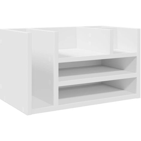 Organizador escritorio madera ingeniería blanco 44,5x24x25 cm vidaXL