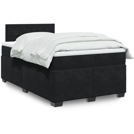 Cama box spring con colchón terciopelo negro 120x190 cm vidaXL (1/5)