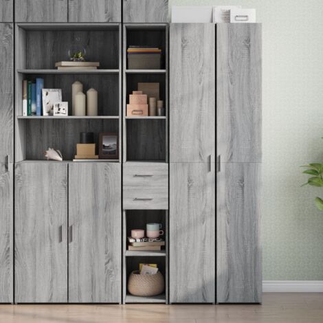 Aparador de madera de ingeniería gris Sonoma 30x42,5x185 cm vidaXL