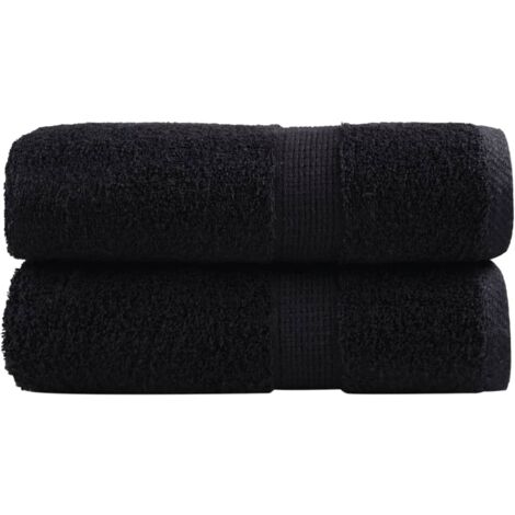 Toallas de mano premium SOLUND, 2 unidades, color negro, 30 x 30 cm, 600 g/m² vidaXL