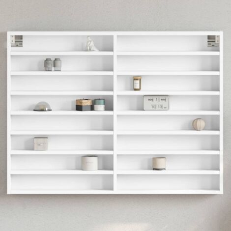 Vitrina de madera ingeniería blanca 100x8,5x75 cm vidaXL