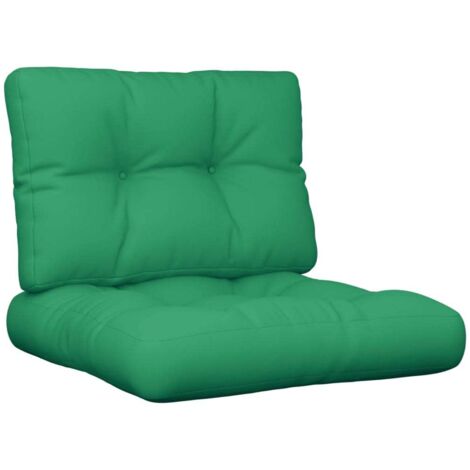 Cojines para palets 2 unidades tela verde vidaXL