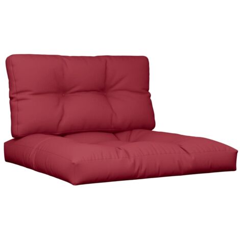 Cojines para palets 2 unidades tela rojo tinto vidaXL