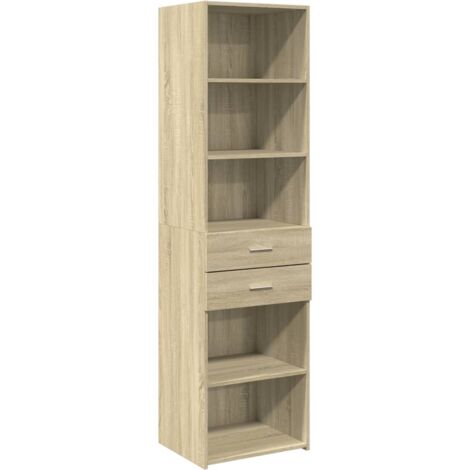 Aparador de madera de ingeniería roble Sonoma 50x42,5x185 cm vidaXL