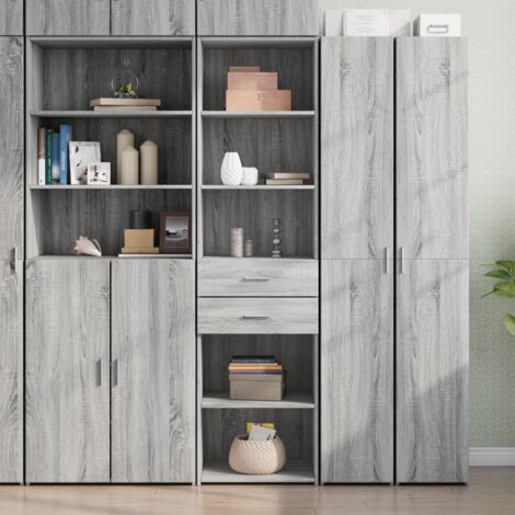 Aparador de madera de ingeniería gris Sonoma 50x42,5x185 cm vidaXL
