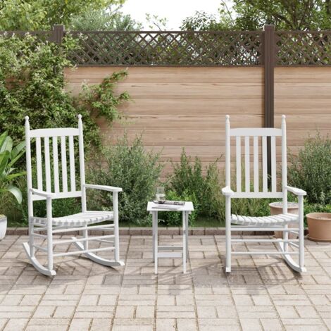 Sillas mecedoras 2 uds mesa plegable madera maciza álamo blanco vidaXL
