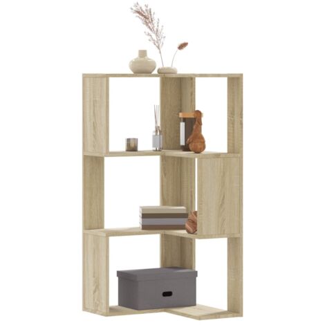 Estantería de esquina 3 niveles madera roble Sonoma 50x50x102cm vidaXL