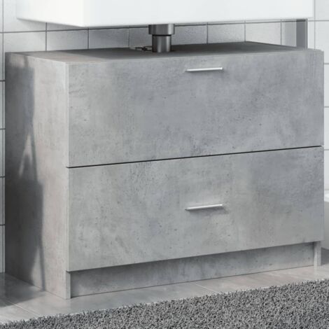 Armario de lavabo madera ingeniería gris hormigón 78x37x59 cm vidaXL