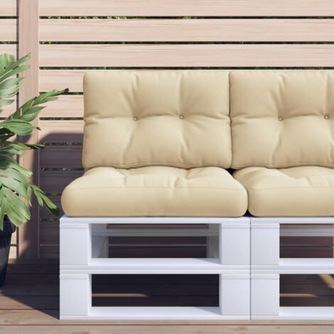 Cojines para palets 2 unidades tela beige vidaXL