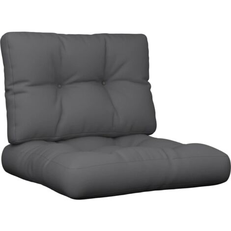 Cojines para palets 2 unidades tela gris antracita vidaXL