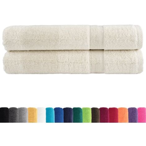 Toallas premium SOLUND 2 unidades crema 100x200 cm 600 gsm vidaXL