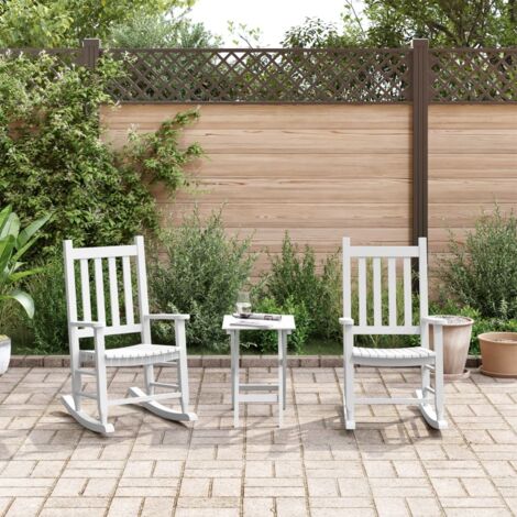 Mecedoras para niños 2 uds madera maciza de álamo blancas vidaXL