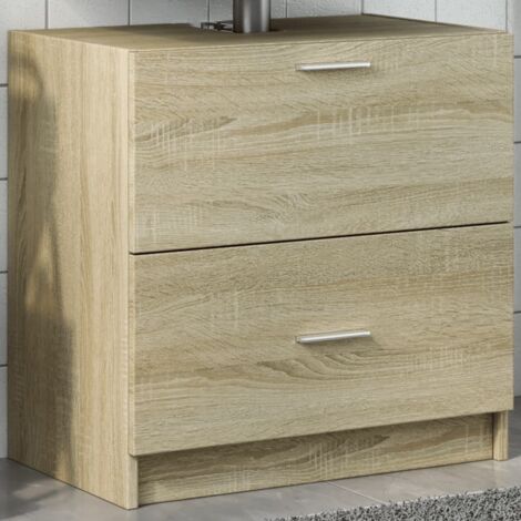 Armario de lavabo madera de ingeniería roble Sonoma 59x37x59 cm vidaXL