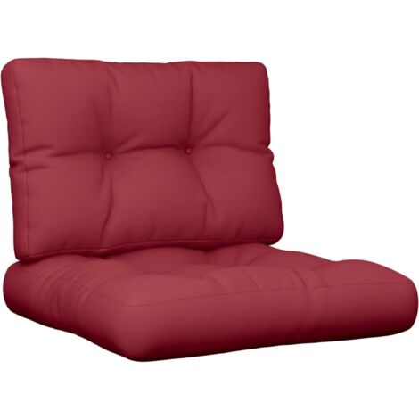 Cojines para palets 2 unidades tela rojo tinto vidaXL