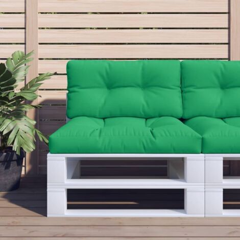 Cojines para palets 2 unidades tela verde vidaXL