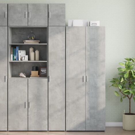 Armario estrecho madera ingeniería gris hormigón 30x42,5x225 cm vidaXL