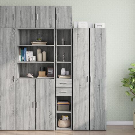 Armario estrecho madera ingeniería gris Sonoma 30x42,5x225 cm vidaXL