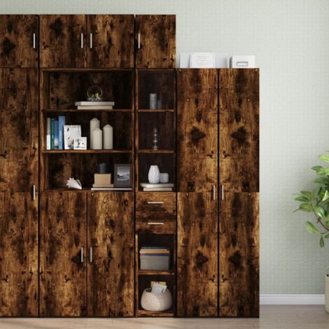 Armario estrecho madera ingeniería roble ahumado 30x42,5x225 cm vidaXL