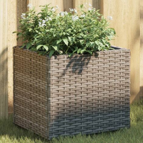 Jardineras 2 unidades ratán sintético gris 36x30x32 cm vidaXL