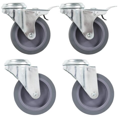 Ruedas giratorias con agujero pasador 4 unidades 75 mm vidaXL