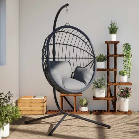 Silla colgante tipo huevo sin cesta, acero antracita vidaXL