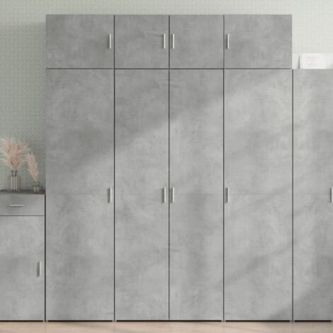 Armario de madera de ingeniería gris hormigón 80x42,5x225 cm vidaXL