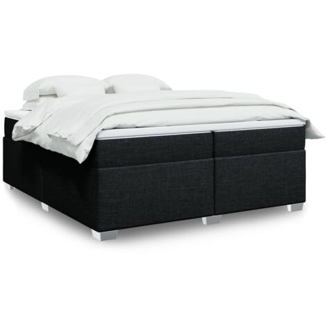 Cama box spring con colchón tela negro 200x200 cm vidaXL (1/5)