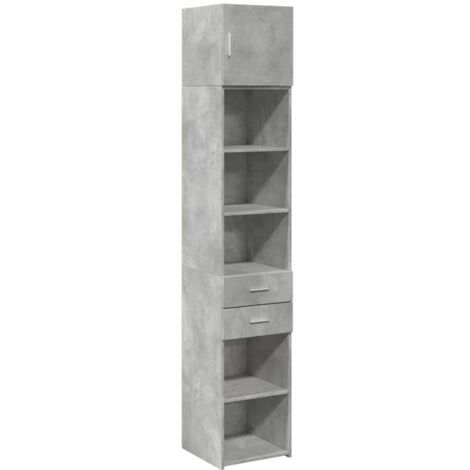 Armario estrecho madera ingeniería gris hormigón 40x42,5x225 cm vidaXL