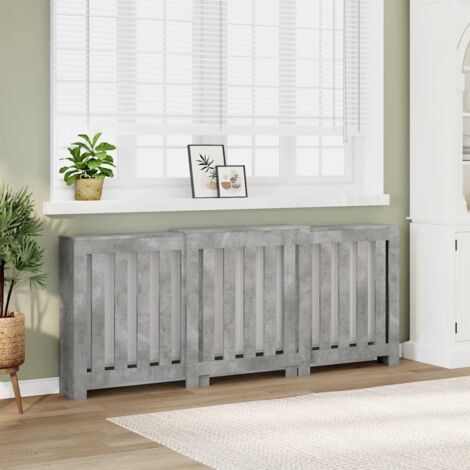 Cubierta de radiador madera gris hormigón 205x21,5x83,5 cm vidaXL