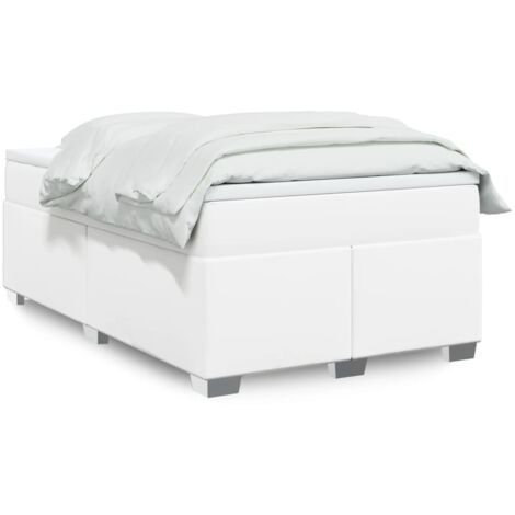 Cama box spring con colchón cuero sintético blanco 120x200 cm vidaXL (1/5)
