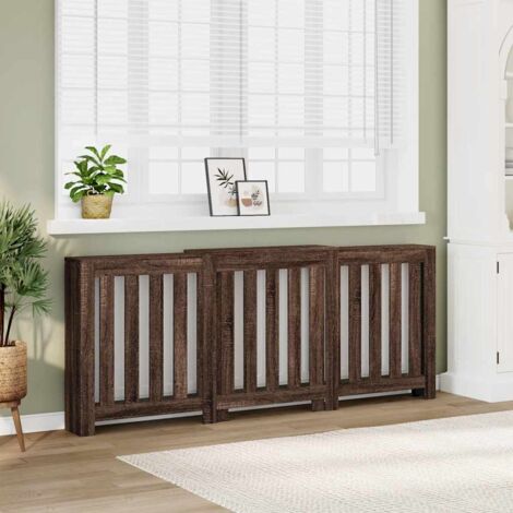 Cubierta de radiador madera marrón roble 205x21,5x83,5 cm vidaXL