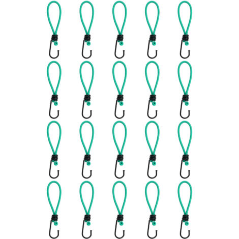 Cuerdas elásticas con ganchos 20 unidades 15 cm vidaXL