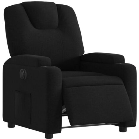 Sillón reclinable eléctrico de tela negro vidaXL