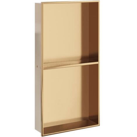 Hornacina ducha acero inoxidable dorado cepillado 32x62x9 cm vidaXL