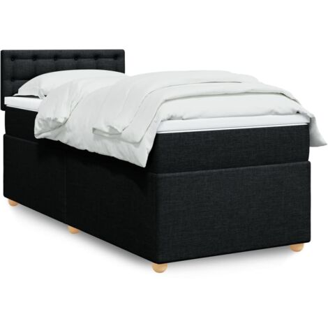 Cama box spring con colchón tela negro 90x190 cm vidaXL (1/5)