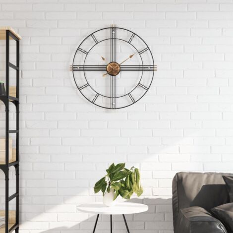 Reloj de pared de hierro negro Ø60 cm vidaXL