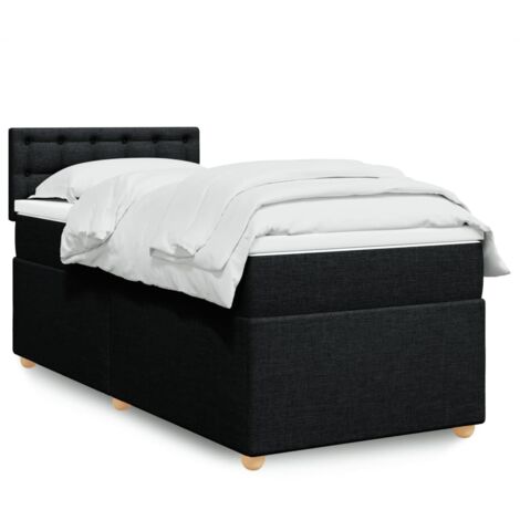 Cama box spring con colchón tela negro 90x190 cm vidaXL (1/5)