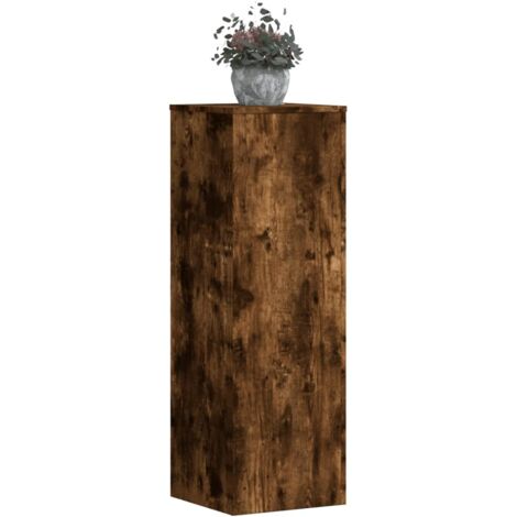 Soportes para plantas 2 uds madera roble ahumado 33x33x100 cm vidaXL