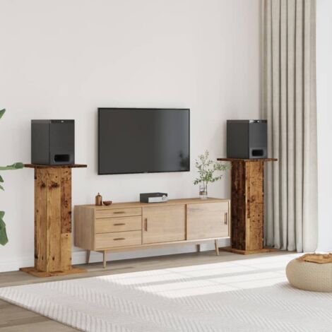Soportes altavoces 2 uds madera roble envejecido 30x30x95 cm vidaXL