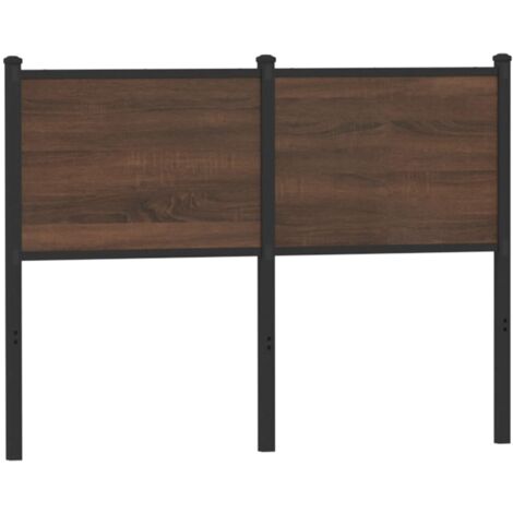 Cabecero de madera de ingeniería y acero marrón roble 120 cm vidaXL (1/5)