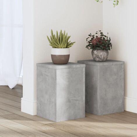 Soportes de plantas 2 uds madera gris hormigón 20x20x30 cm vidaXL