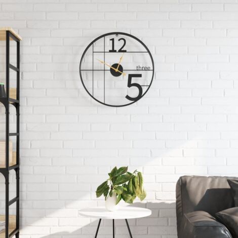 Reloj de pared de hierro negro Ø50 cm vidaXL